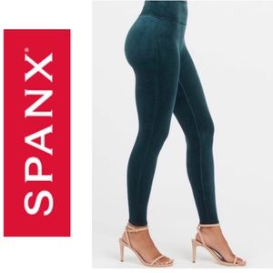 SPANX Green Velvet Leggings Malachite Size Medium